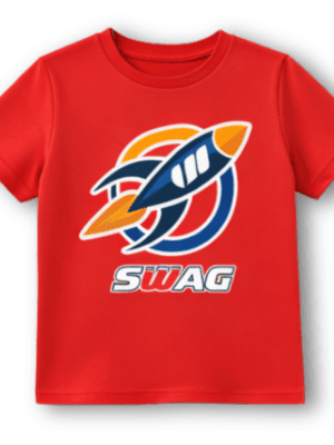 Swag Kids’ T-Shirt – Rocket Graphic Design - Red
