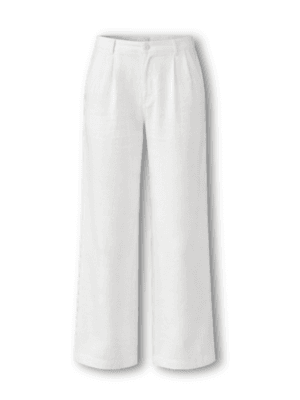 Swag Women’s Trousers – High-Waist Fit - White Linen Blend