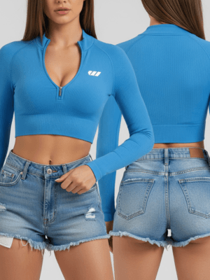 Long Sleeve Seamless Crop-top